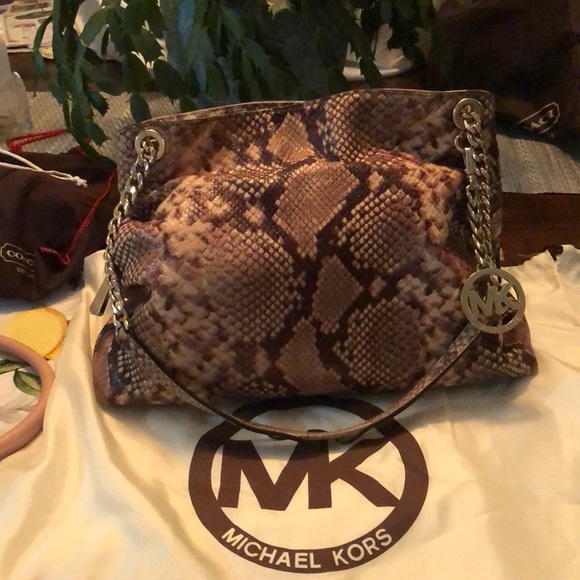 Micheal Kors Brown Snakeskin shoulder bag